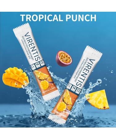 VIRENTIS 16 Sticks Electrolytes Powder Packets Sugar Free Hydration Packets, Liquid Daily IV Electrolyte Drink Mix for Rehydration with 8 Electrolytes & 6 Vitamins, 0 Calorie,Low Sodium,Tropical Punch - Buy Online on GoSupps.com