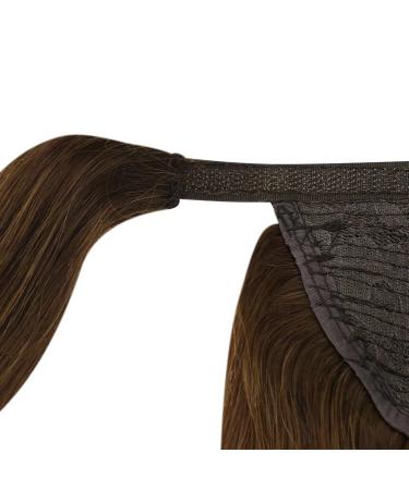Vesunny 70g Ponytail Extension Human Hair 16 Inch Dark Brown Ombre Caramel Blonde #bala 4/27/4 - Buy Online on GoSupps.com