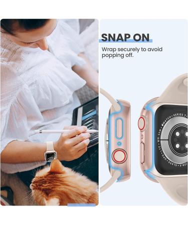 3-Pack Tensea Apple Watch Screen Protector Case for Series 8/7 41mm - Clear/Silver/Rose Gold - Tempered Glass Film with Hard PC Bumper - Ultra-Thin Guard for Women & Men - Buy Online on GoSupps.com