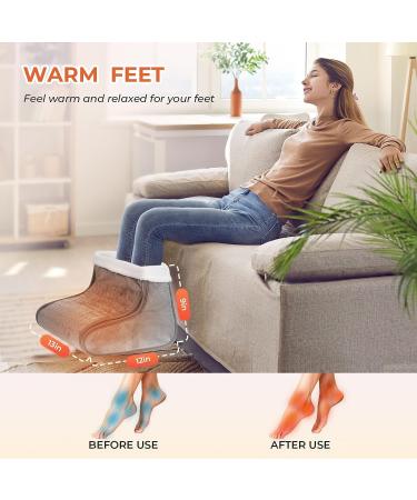 Electric Heated Foot Warmer Pad | 4 Timer & 6 Heat Settings | Detachable & Washable | for Men and Women | 13x12x9 Grey - Buy Online on GoSupps.com