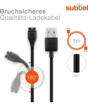 Buy Subtel 1m Replacement USB Cable for Garmin Fenix 7 6 6 Pro Vivoactive 4 & 3 | Colorful 10x Dust Protection Caps | USB A 2.0 Charging Data Cable - International Shipping Available - Buy Online on GoSupps.com