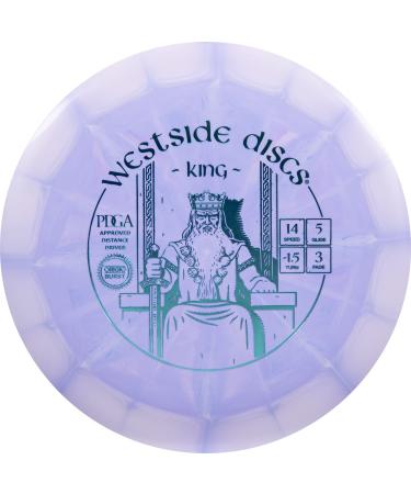 Westside Discs Origio Burst King Disc Golf Driver | Maximum Distance Frisbee Golf Driver | Easy Distance for Beginners | 170g Plus | Stamp Color and Burst Pattern Will Vary Purple