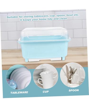 Buy Cabilock Plastic Dish Drying Box - Kitchen Water Drain Basket & Sieve | Baby Blue Tableware Storage - Buy Online on GoSupps.com