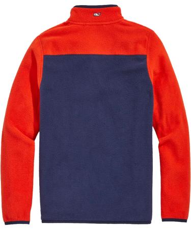 vineyard vines Boy's Color Blocked Harbor Fleece Quarter-snap Pullover Sweater 4 Years Cocktail Sauce - Buy Online on GoSupps.com