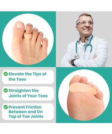 Welnove Hammer Toe Corrector & Straightener - 8 Pcs Toe Support Pads for Realigning Bent Curled & Hammer Toes - Optimal Comfort & Alignment - Buy Online on GoSupps.com