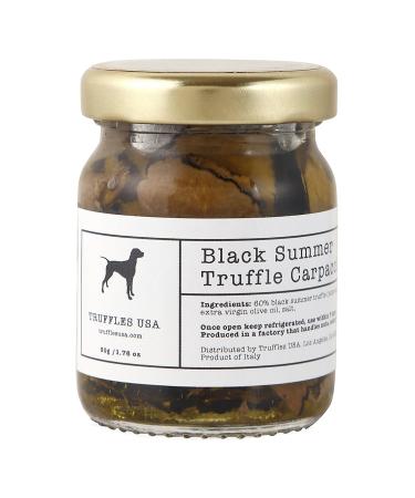 TRUFFLES USA Black Truffle Slices Carpaccio 1.76 oz - Imported from Italy - Specialty Truffle slices in Extra Virgin Olive Oil - Vegetarian - Gluten Free