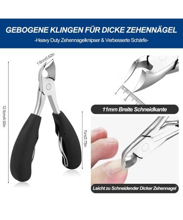 6-Piece Professional Foot Nail Pliers Set | Super-Sharp Stainless Steel Toenail Scissors for Thick & Ingrown Nails | Pedicure Tools for Seniors | Fight Nail Fungus & Paronychia - Buy Online on GoSupps.com