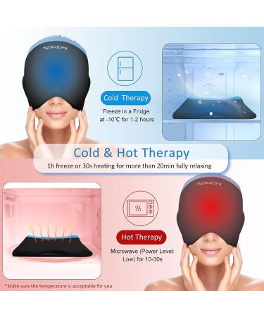 Migraine Ice Head Wrap - Headache Relief Hat for Migraine - Wearable Cap for Puffy Eyes, Sinus & Stress Relief - Hot and Cold Therapy - Blue-Black - Buy Online on GoSupps.com