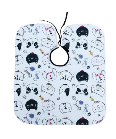 Minkissy children cartoon patterned haircut cap waterproof hairdresser dressing salon dress apron ap hits fabric for salon children eat bibs style 1