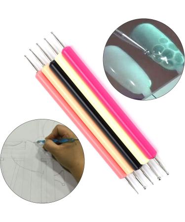 Dotting Pen Acrylic Rod 2 Round Head Nail Art Tip Paint DIY Tool Art Tools Round Head Indentation Nail Art Tip Dot Paint DIY Slotted Tool Double Ended Nib for Dots and Swirl - Buy Online on GoSupps.com