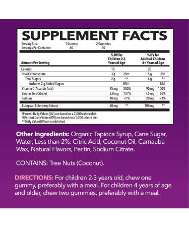 Elderberry Gummies for Kids with Zinc & Vitamin C | Immune Defense Support | Vegan Gummies 60 Count - Buy Online on GoSupps.com