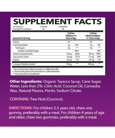 Family Elderberry Gummies with Zinc and Vitamin C Herbal Supplements Ingredient for Potent Antioxidant Support Immune Defense (Adult and Kids) - Buy Online on GoSupps.com