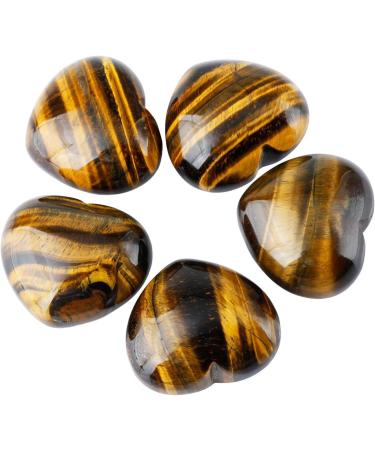 Nupuyai Tiger's Eye Heart Palm Worry Stone - Chakra Reiki Healing Crystal Love Stone - 45mm (Brown/Tiger's Eye) - Buy Online on GoSupps.com