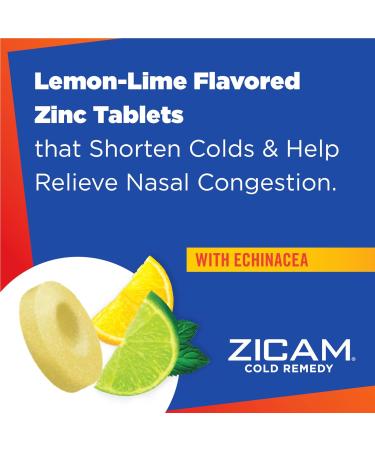 Zicam Cold Remedy Zinc Rapidmelts Lemon-Lime with Echinacea 25 Count - Fast Relief for Colds | Pack of 1 - Buy Online on GoSupps.com