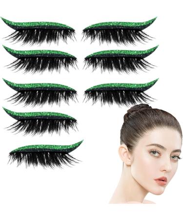 Xijobido Fake Eyelashes4 Pairs Reusable Eyeliner Eyelash Strips Reusable Make Up Glue for Daily Use Party Travel Vegetable - Buy Online on GoSupps.com