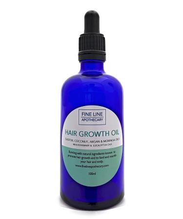 100% natural hair growth oil - ricin argan Moringa & coconut oil with rosemary & eucalyptus 100 ml - by Fine Line Apothecary.Without the addition of perfume.Natural oils to promote hair growth.