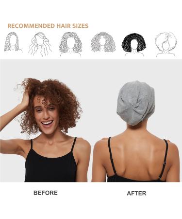 Silk Satin Sleep Cap Bonnet | Silk Lined Beanie Hat for Curly Hair | Adjustable Night Cap | LIGHT GREY - Buy Online on GoSupps.com