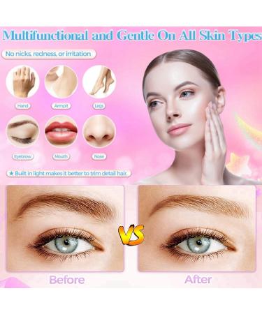 2-IN-1 Rechargeable Facial Hair Remover for Women - Painless Lady Shavers with LED Light, Nose & Hair Trimmer for Lips, Chin, Face, and Eyebrows - Buy Online on GoSupps.com