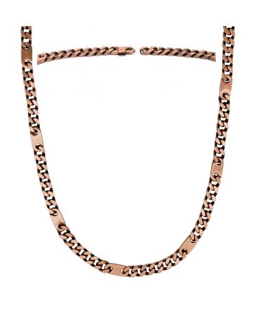 MagnetRX® Copper Magnetic Therapy Necklace - Copper Magnetic Necklace for Pain Relief and Healing - 99.9% Pure Copper Curb Chain Necklace with Magnets (22.0 Inches) 22 Inch (Pack of 1)