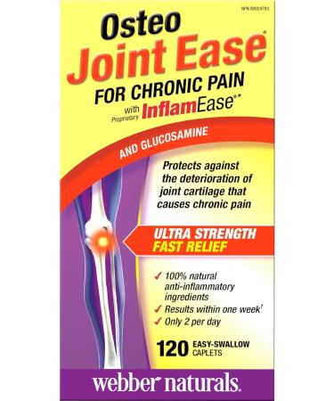 Webber Naturals Osteo Joint Ease with InflamEase and Glucosamine 120 Caplets Nutritional Supplement - Buy Online on GoSupps.com