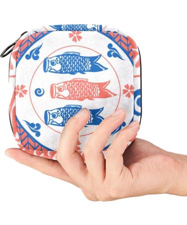 Fish Sanitary Napkin Storage Bag for Women - Portable First Period Pads Holder & Travel Makeup Bag - Large Capacity Multicoloured - Buy Online on GoSupps.com