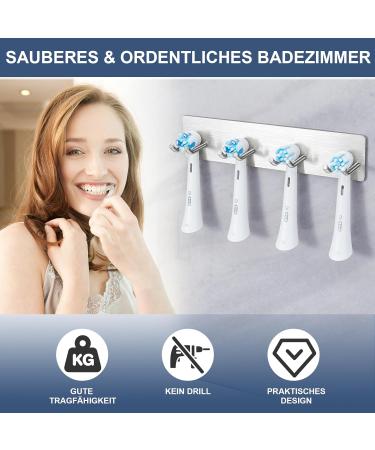 Wayasi Stainless Steel Toothbrush Holder - No Drill Wall Organizer for 4 Electric Toothbrushes - Anti-Rust Design - Buy Online on GoSupps.com
