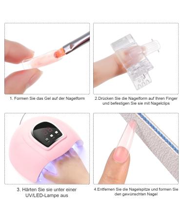 Metagio 100 Piece Dual Nail Forms Set - Gel & Acrylic Nail Extension Kit with Clips Dual-Ended Brush & Nail File - Perfect for International Shipping - Buy Online on GoSupps.com