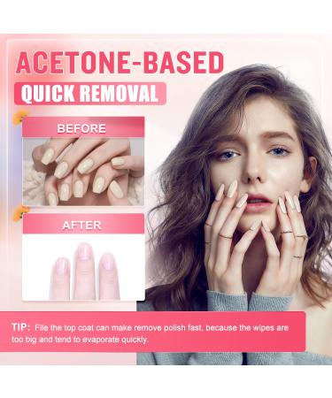 NXJ INFILILA Nail Polish Remover Pads Acetone Wipes with Aloe Vera 100PCS Individually Wrapped | Quick & Easy Nail Polish Removal - Buy Online on GoSupps.com