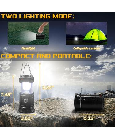 ISUNMEA Portable Solar Folding Lantern - Waterproof LED Emergency Light Flashlight for Camping, Hiking, Power Outages - AC Rechargeable, Lightweight & Phone Charging - 4 Pack - Buy Online on GoSupps.com