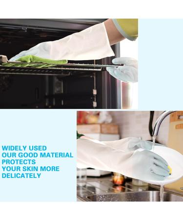 Sibba Long Rubber Gloves - 1 Pair, Waterproof, Non-Slip, Reusable for Cleaning, Dishwashing, Kitchen - Blue - Buy Online on GoSupps.com