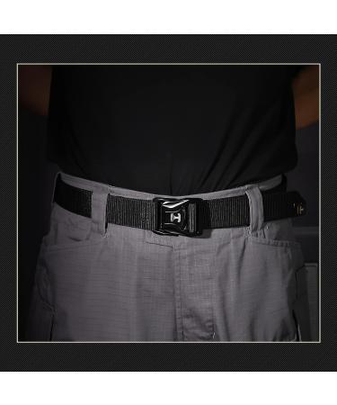 Tactical 1.5 Nylon Web Military Belt | Quick Release EDC & Concealed Carry | Heavy Duty Metal Buckle | Waist 30-34 | Black - Buy Online on GoSupps.com