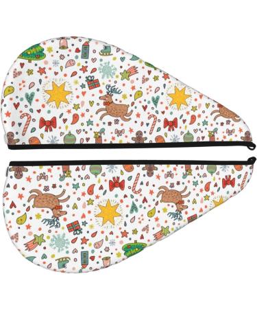 Hair Towel Wrap - Quick Drying Towel Turban with Button | Winter Christmas & New Year Design - Buy Online on GoSupps.com