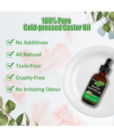 Organic Black Castor Oil 120ml - Cold Pressed Unrefined for Hair Eyelash & Skin Care - Moisturizing & Growth - Buy Online on GoSupps.com