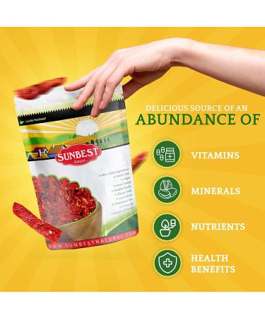 Sunbest Natural Julienned Sun Dried Tomatoes - Ready-to-Eat Fresh Mix for Cooking and Snacking - Non-GMO, Kosher, Vegan - 2 lbs - Buy Online on GoSupps.com