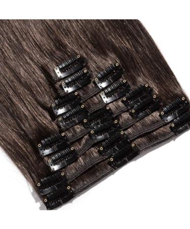 Clip In Extensions Real Hair 55cm - Remy Hair Extension 8 Wefts 75g (#2 Dark Brown) - Premium Quality & Fast International Shipping - Buy Online on GoSupps.com