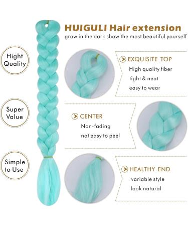 Huiguli Braiding Hair Extension Grow in the Dark for Women Fluorescent Ombre Jumbo Braiding Wigs Kanekalon for Twist Braiding for Women (Green) - Buy Online on GoSupps.com