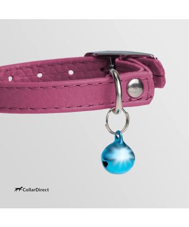 Collardirect Leather Cat Neck Band - Safety Collar with Elastic Belt & Bell | Adjustable 23-28 cm | Pink & More Colors - Buy Online on GoSupps.com