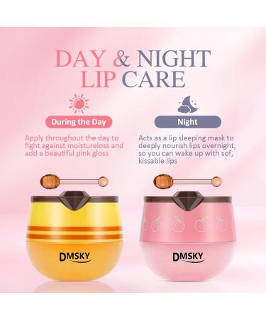 DMSKY 6 PCS Bee Lip Balm Lip Mask Honey Pot,Valentines Day Gifts,Propolis Lip Mask Overnight Moisturizing Lip Balm with Stick,Sleeping Lip Mask Prevention Dry & Cracked,Galentines Day Party Favors Strawberry & Green Apple &  - Buy Online on GoSupps.com