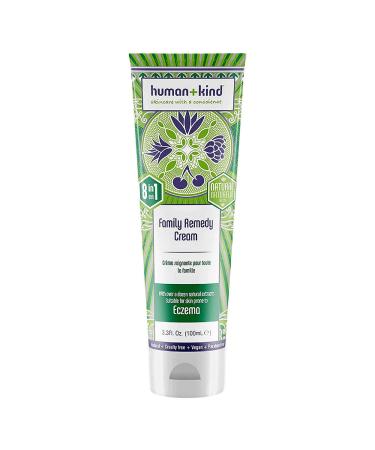 Human+Kind Family Remedy Cream - Smoothing Healing Body Repair for Burn and Rash Soothing Itch Relief and Extremely Dry Skin Hydration - Emollient Non Greasy Formula - For All Skin Types - 3.3 oz