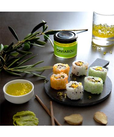 Caviaroli | Wasabi Flavored Extra-Virgin Olive Oil Boba - Gourmet Oil Beads Ideal For Seasoning and Appetizers | 50g - Buy Online on GoSupps.com
