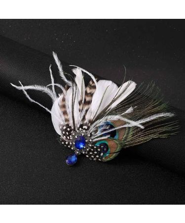 GENBREE 1920s Gatsby Flapper Feather Headpiece with Rhinestone Accent - Women's Cocktail Head Accessories - Buy Online on GoSupps.com