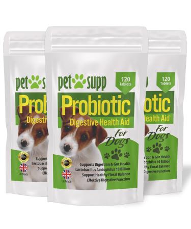 PetSupp Probiotics for Dogs Good Stomach & Gut Health 120 Probiotic Tablets Handy Re-Sealable Bag. - Buy Online on GoSupps.com