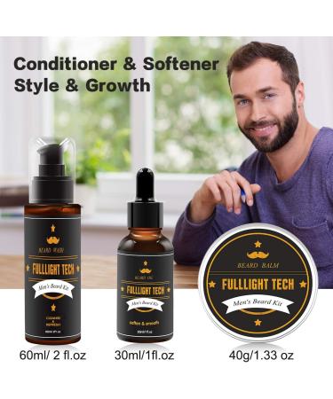 Beard Kit for Men Grooming & Care W/Beard Wash/Shampoo Beard Shaping Tool Beard Oil Beard Balm Leave-in Conditioner Beard Comb Beard Brush Scissor Valentines Day Gifts for Him/Boyfriend/Husband - Buy Online on GoSupps.com