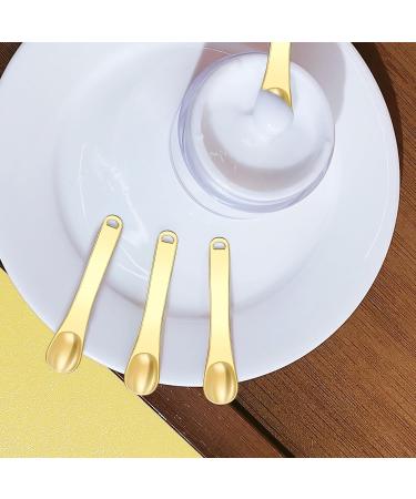 WLLHYF Mini Metal Makeup Spatula Skin Care Cosmetic Spoon Reusable Applicator Beauty Scoop for Facial Cosmetic for Face Mask Cream Lotions Moisturizers (3 Gold) - Buy Online on GoSupps.com