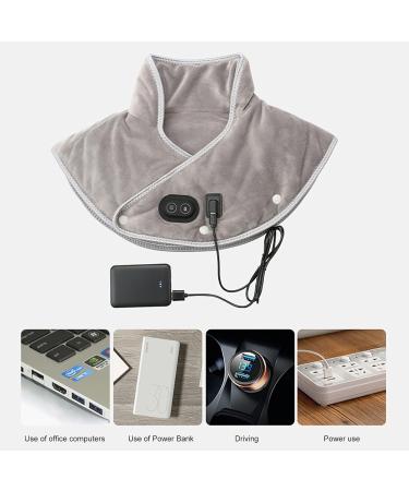 USB Heated Neck & Shoulder Support - Vibration Massage 3-Speed Heating Carbon Fiber - BVS154 Yellow | International Shipping - Buy Online on GoSupps.com