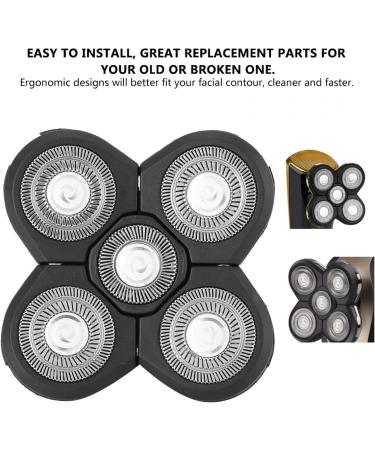 Rotating Cutter Head Electric Shaver Balde Great Replacement Parts Electric Shaver Replacement Skin-Friendly for Daily Supplies Daily Cleaning(Spare 5 cutter head) - Buy Online on GoSupps.com