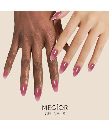 MEGIOR Jelly Red Gel Nail Polish 15ML Dusty Rose Gel Polish 1PC Nail Polish Gel Soak Off UV Gel Polish Translucent Color Neutral Gel Polish for Nail Art Manicure DIY at Home - Buy Online on GoSupps.com