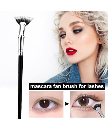 Mascara Fan Brush for Lashes | Soft Synthetic Fiber 120 Mascara Fan Brush | Eyelash Makeup Brush Folding Eyelash Eyebrow Brush for Elongated Volumized Eye Lashes Frifer - Buy Online on GoSupps.com