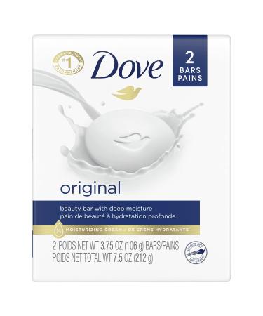 Dove Beauty Bar Gentle Skin Cleanser Moisturizing for Gentle Soft Skin Care Original Made With 1/4 Moisturizing Cream 3.75 oz 2 Bars Pack of 12 - Buy Online on GoSupps.com