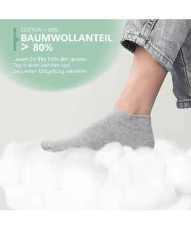 Momoshe Unisex Cotton Sneaker Socks - 10 Pairs (5 Grey 5 Black) for Men & Women | Comfortable Short Sports Socks Size 47-50 | International Shipping - Buy Online on GoSupps.com